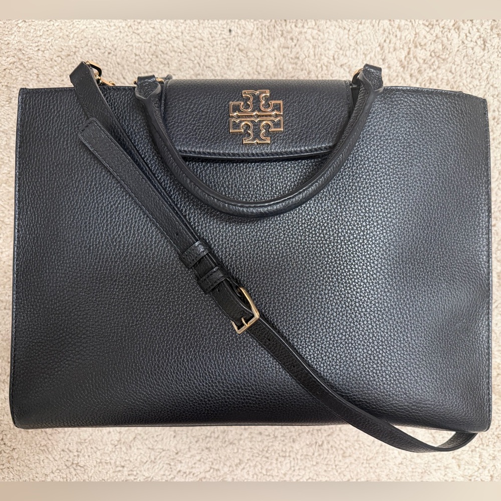 Tory Burch McGraw Medium Top-Handle Satchel – Black